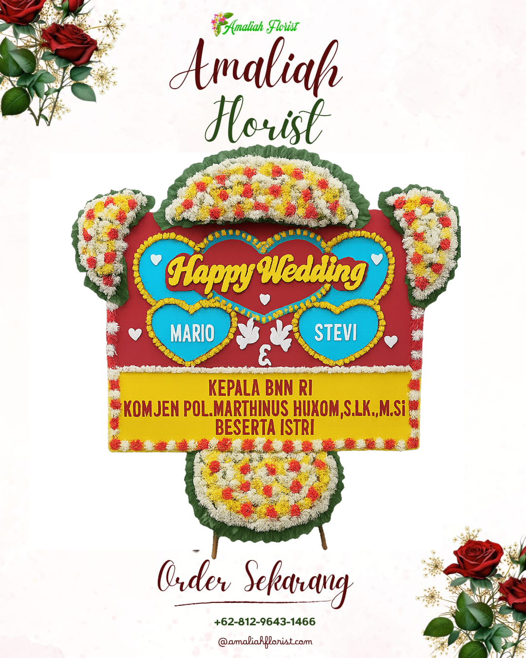 Papan Bunga Pernikahan Ngluyu